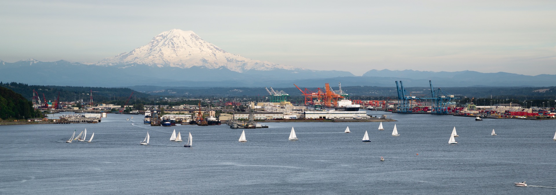 Sailboat Regatta, Commencement Bay, Puget Sound, Downtown Tacoma, Washington